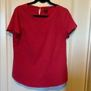 Coral and Black Polka Dot Blouse